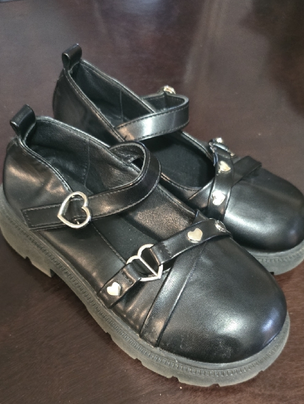 GIRLS Black Heart-Accent Mary Jane Flats - Picture 4 of 4